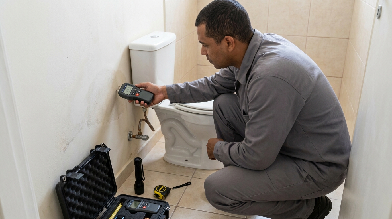 Técnico de caça vazamento em residência em Taubaté‑SP